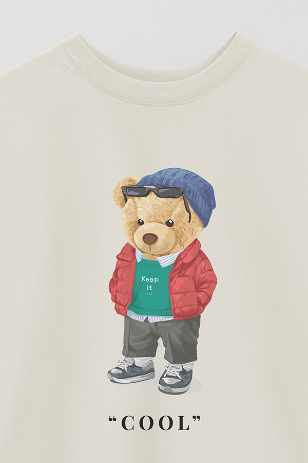 REMERA OVER ESTAMPADA UNISEX TEDDY COOL