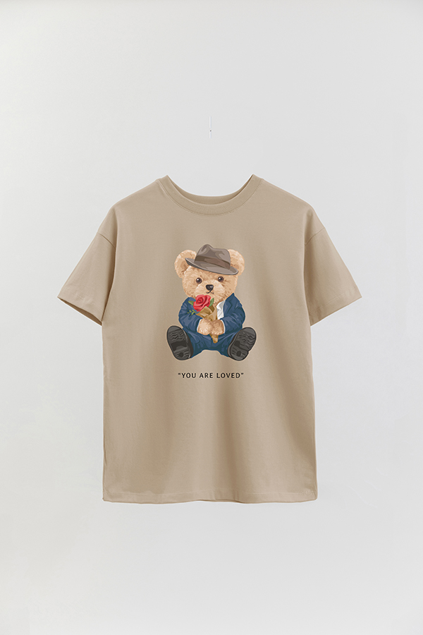 REMERA OVER ESTAMPADA UNISEX TEDDY YOU ARE LOVED