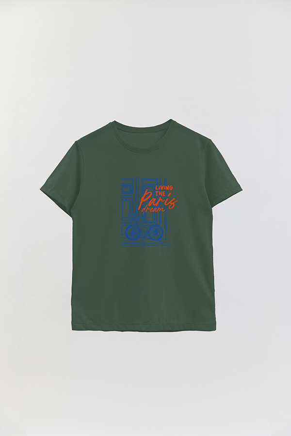 REMERA BASICA ESTAMPADA LIVING THE PARIS