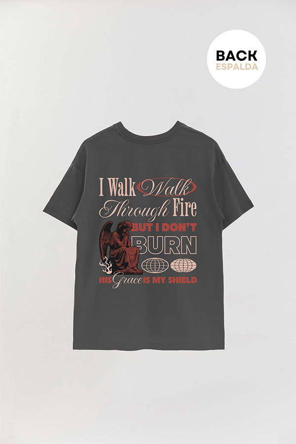 REMERA OVER ESTAMPADA UNISEX ESPALDA I WALK