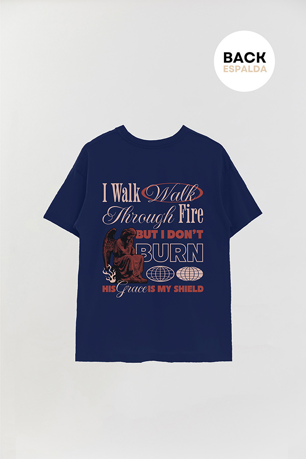 REMERA OVER ESTAMPADA UNISEX ESPALDA I WALK