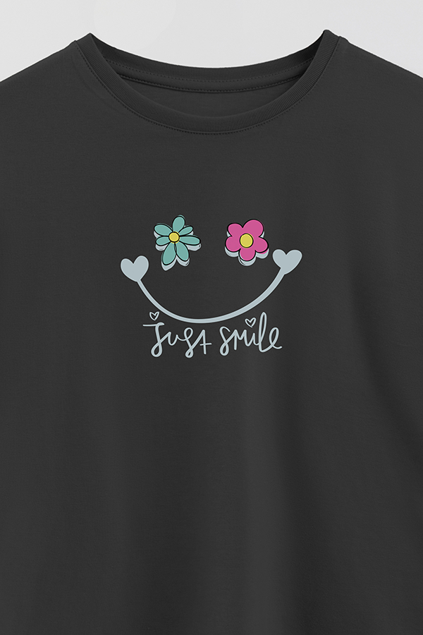 REMERA GIRL OVER JUST SMILE