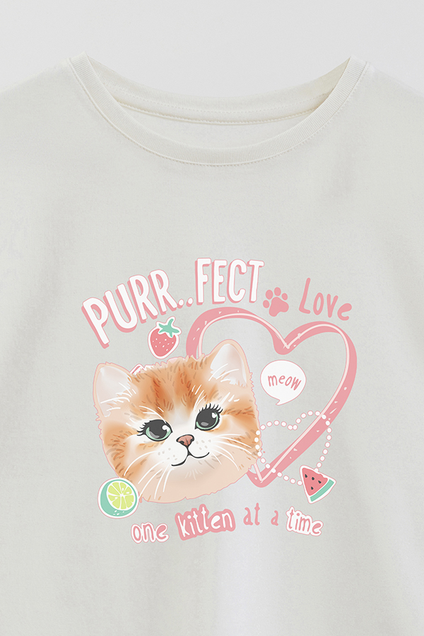 REMERA GIRL OVER KITTY DREAMS PURRFECT