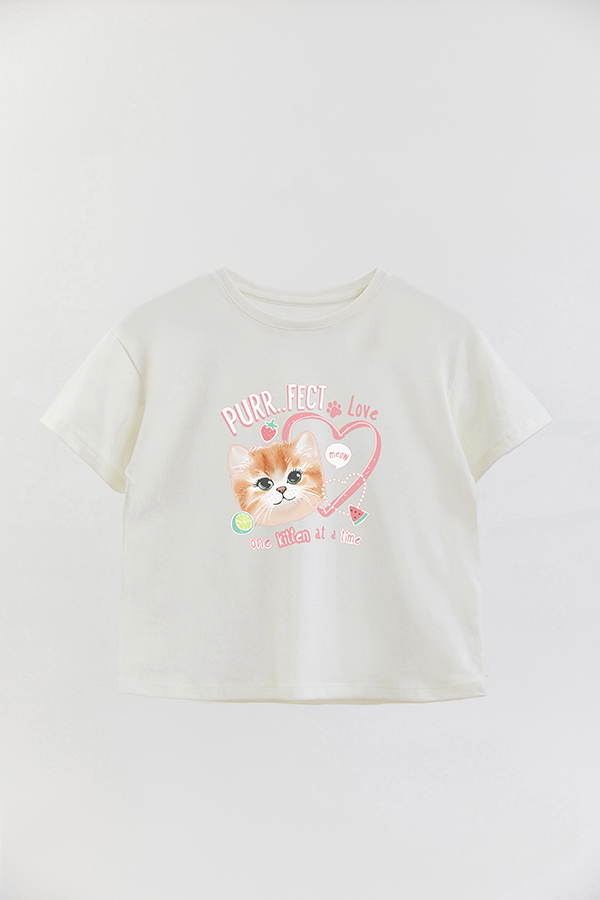 REMERA GIRL OVER KITTY DREAMS PURRFECT