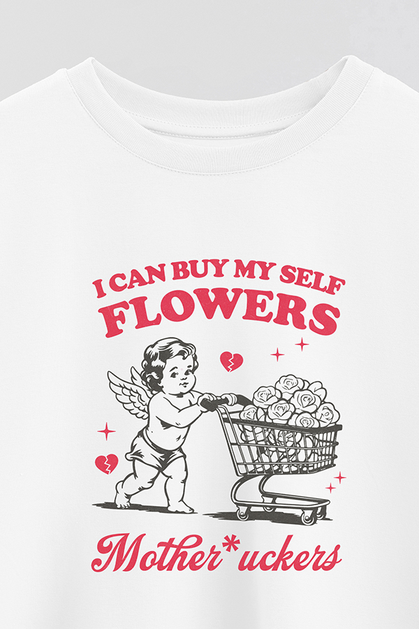 REMERA CROP ESTAMPADA FABULOUS VALENTINE FLOWERS