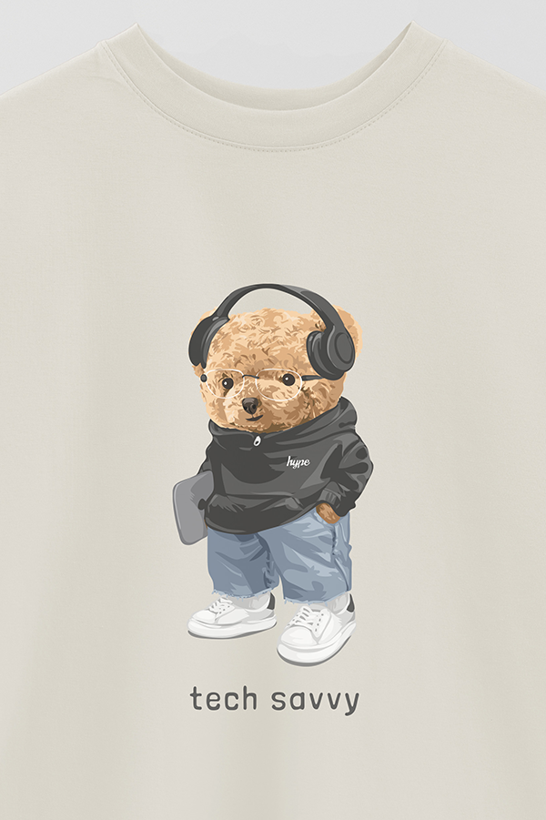 REMERA OVER ESTAMPADA UNISEX TEDDY TECH