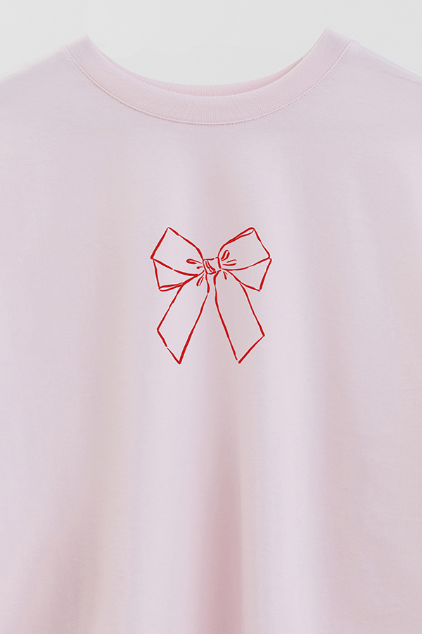 REMERA CROP ESTAMPADA VALENTINE BOW 1