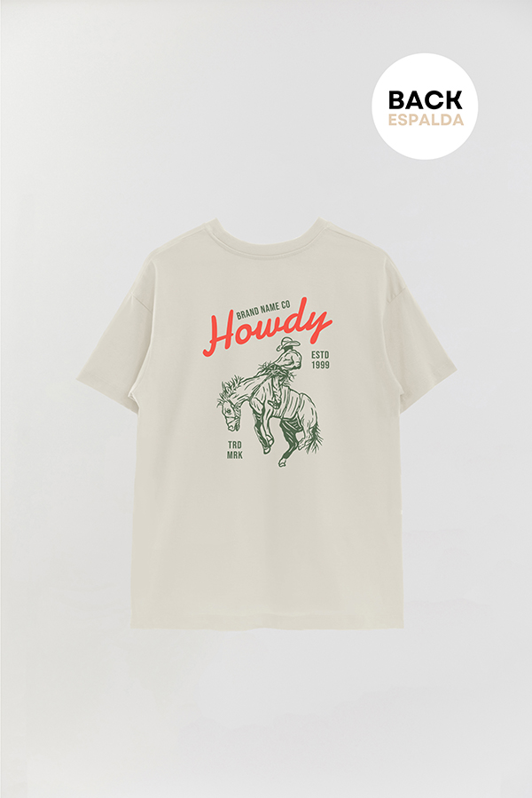 REMERA OVER ESTAMPADA HOWDY