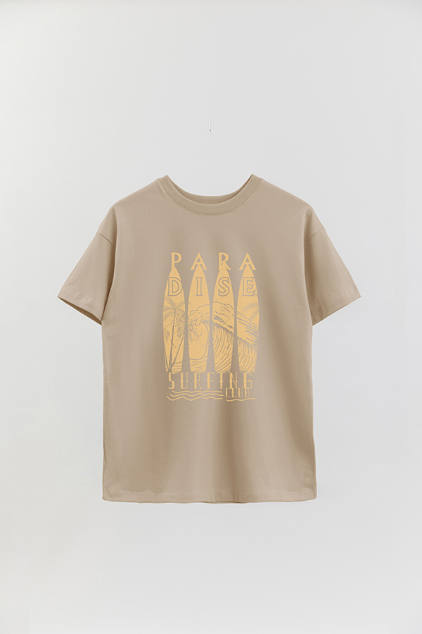 REMERA OVER ESTAMPADA PARADISE SURFING