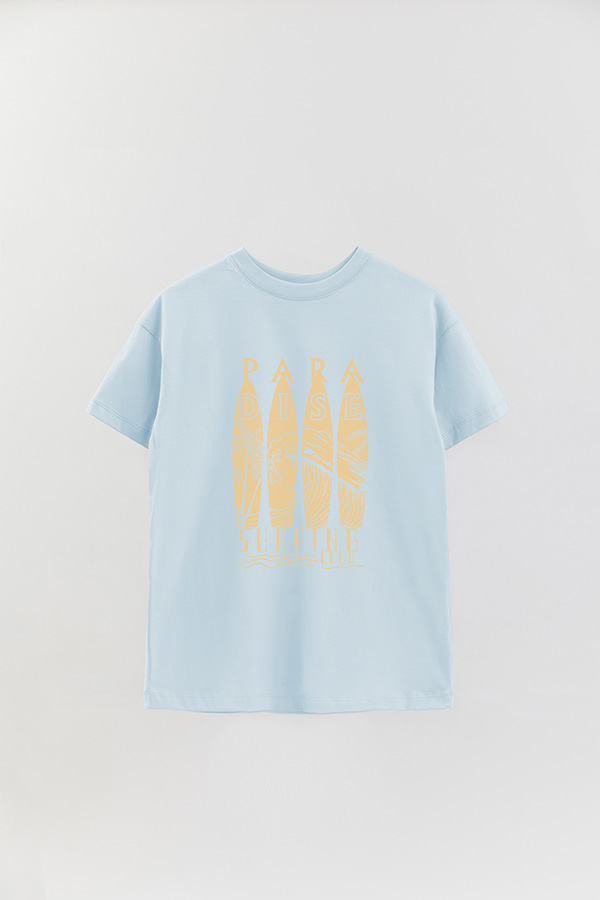 REMERA OVER ESTAMPADA PARADISE SURFING