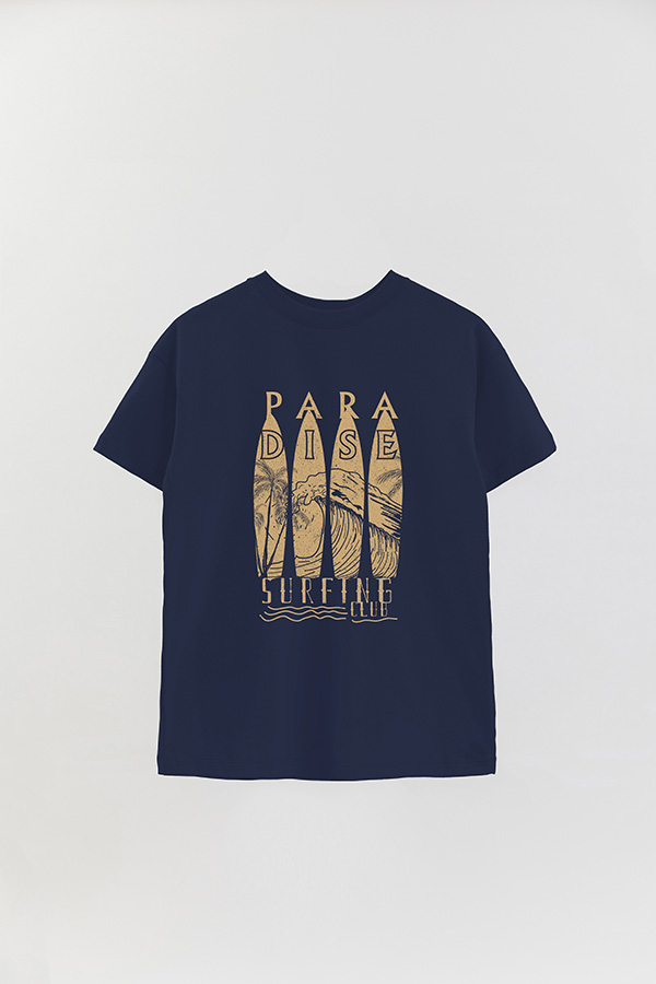 REMERA OVER ESTAMPADA PARADISE SURFING