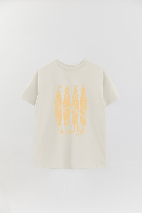 REMERA OVER ESTAMPADA PARADISE SURFING
