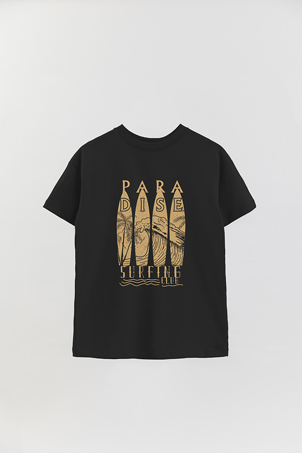 REMERA OVER ESTAMPADA PARADISE SURFING