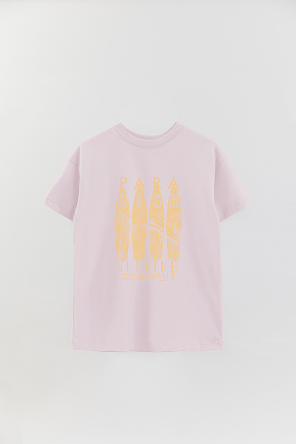 REMERA OVER ESTAMPADA PARADISE SURFING