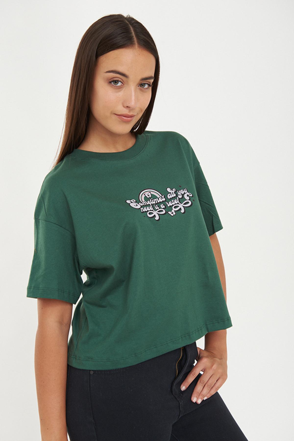 REMERA CROP ESTAMPADA DN RESET