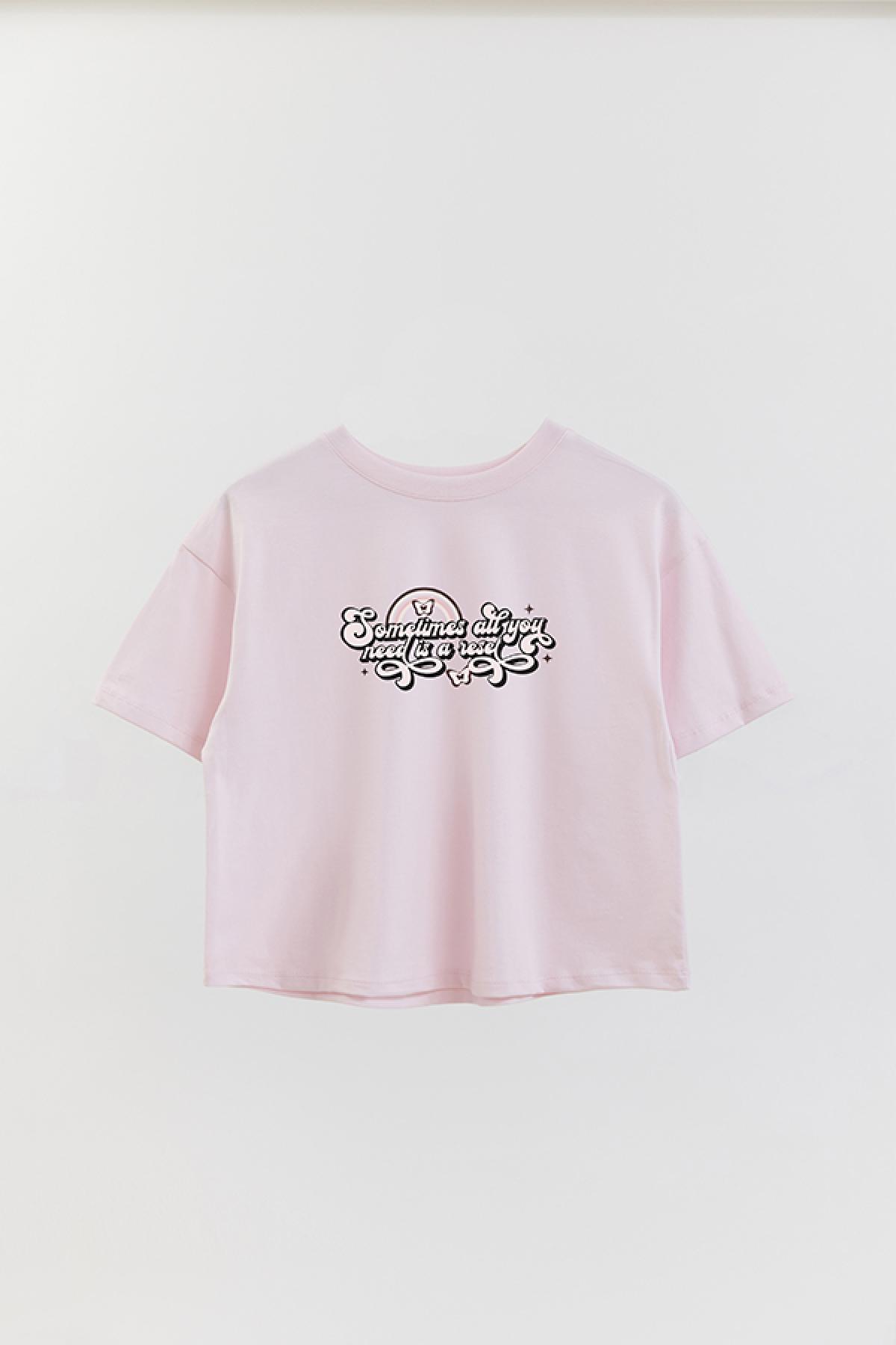 REMERA CROP ESTAMPADA DN RESET