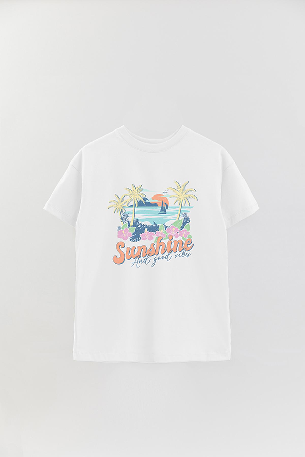 REMERA OVER ESTAMPADA SM2 SUNSHINE AND GOOD TIME