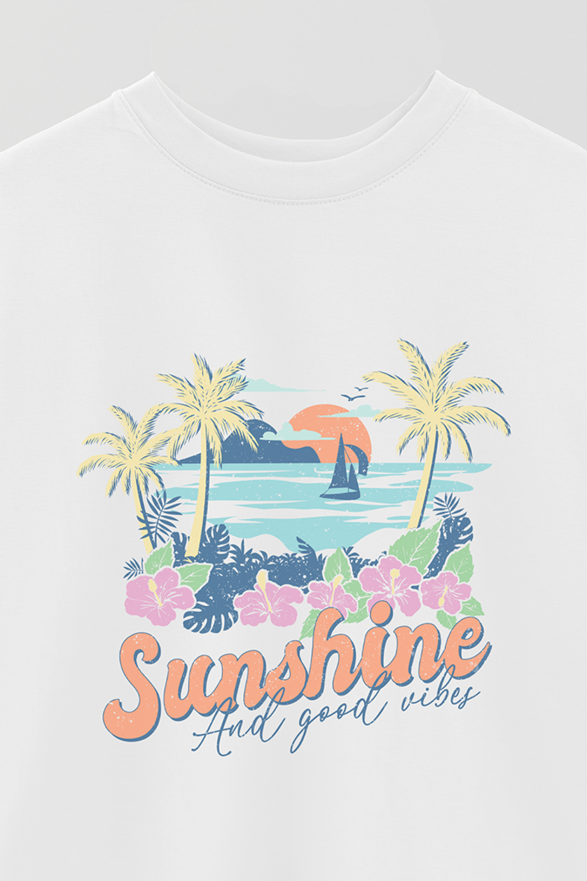 REMERA OVER ESTAMPADA SM2 SUNSHINE AND GOOD TIME