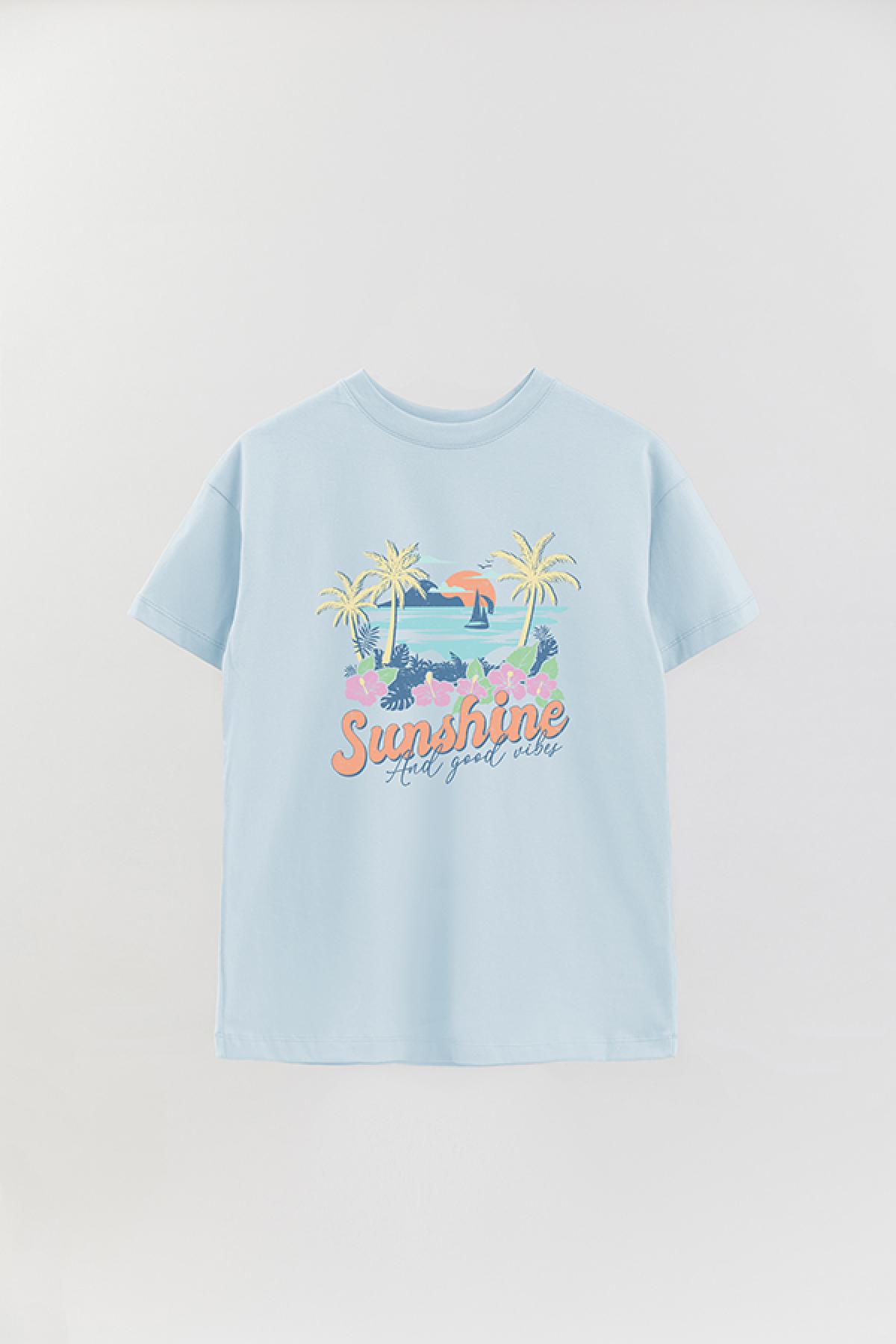 REMERA OVER ESTAMPADA SM2 SUNSHINE AND GOOD TIME