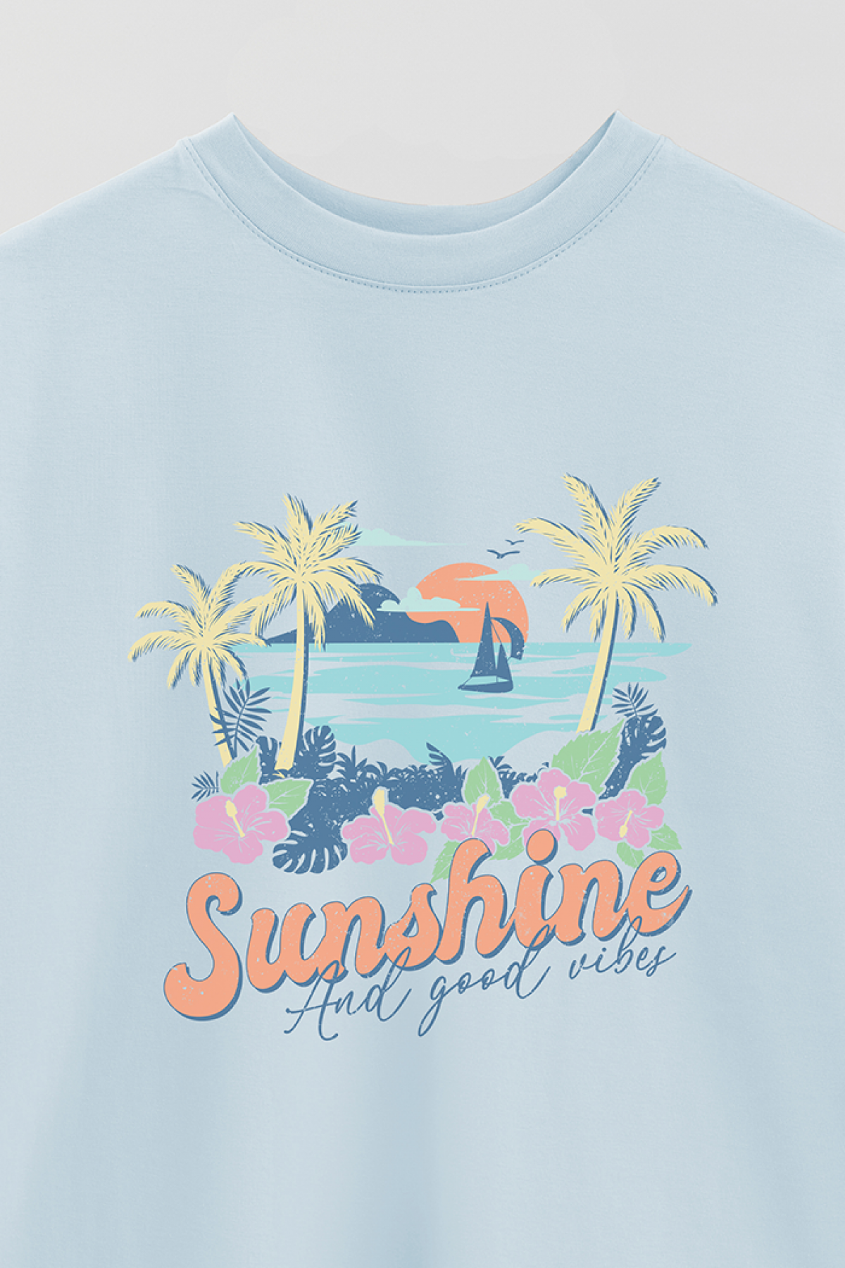 REMERA OVER ESTAMPADA SM2 SUNSHINE AND GOOD TIME