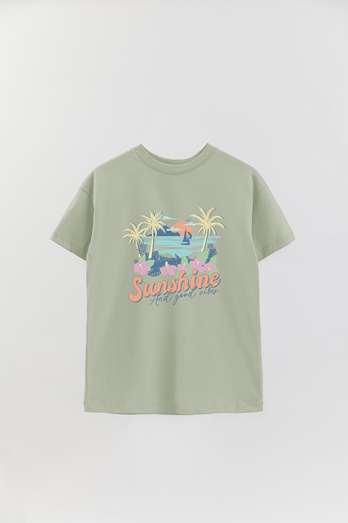REMERA OVER ESTAMPADA SM2 SUNSHINE AND GOOD TIME