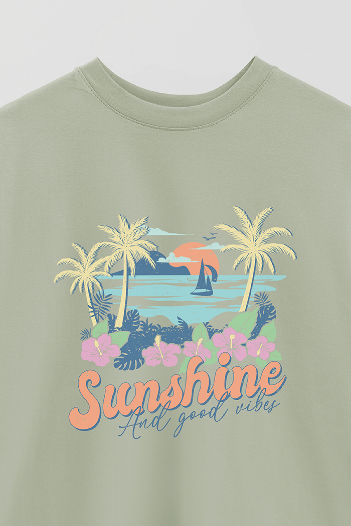 REMERA OVER ESTAMPADA SM2 SUNSHINE AND GOOD TIME
