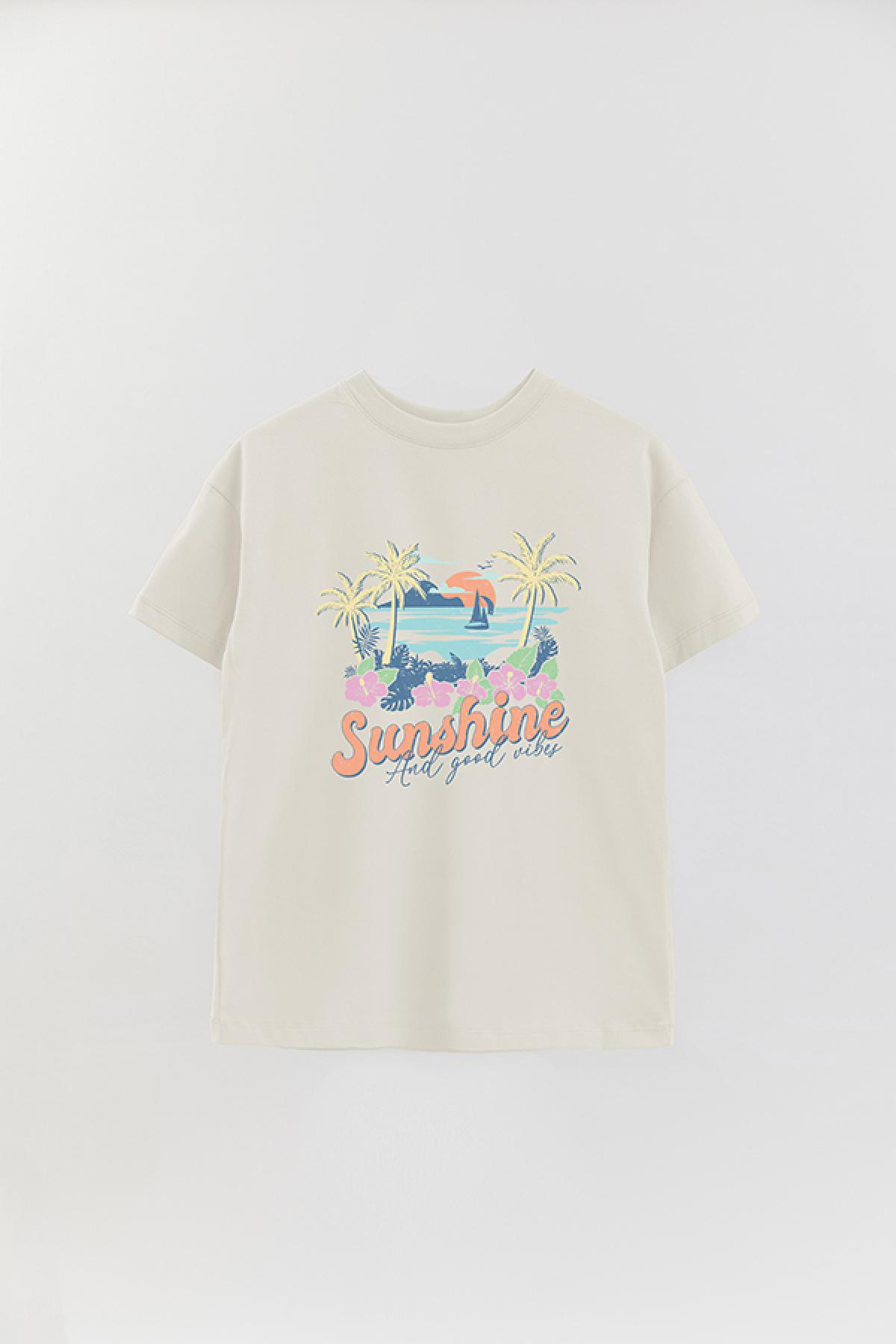REMERA OVER ESTAMPADA SM2 SUNSHINE AND GOOD TIME