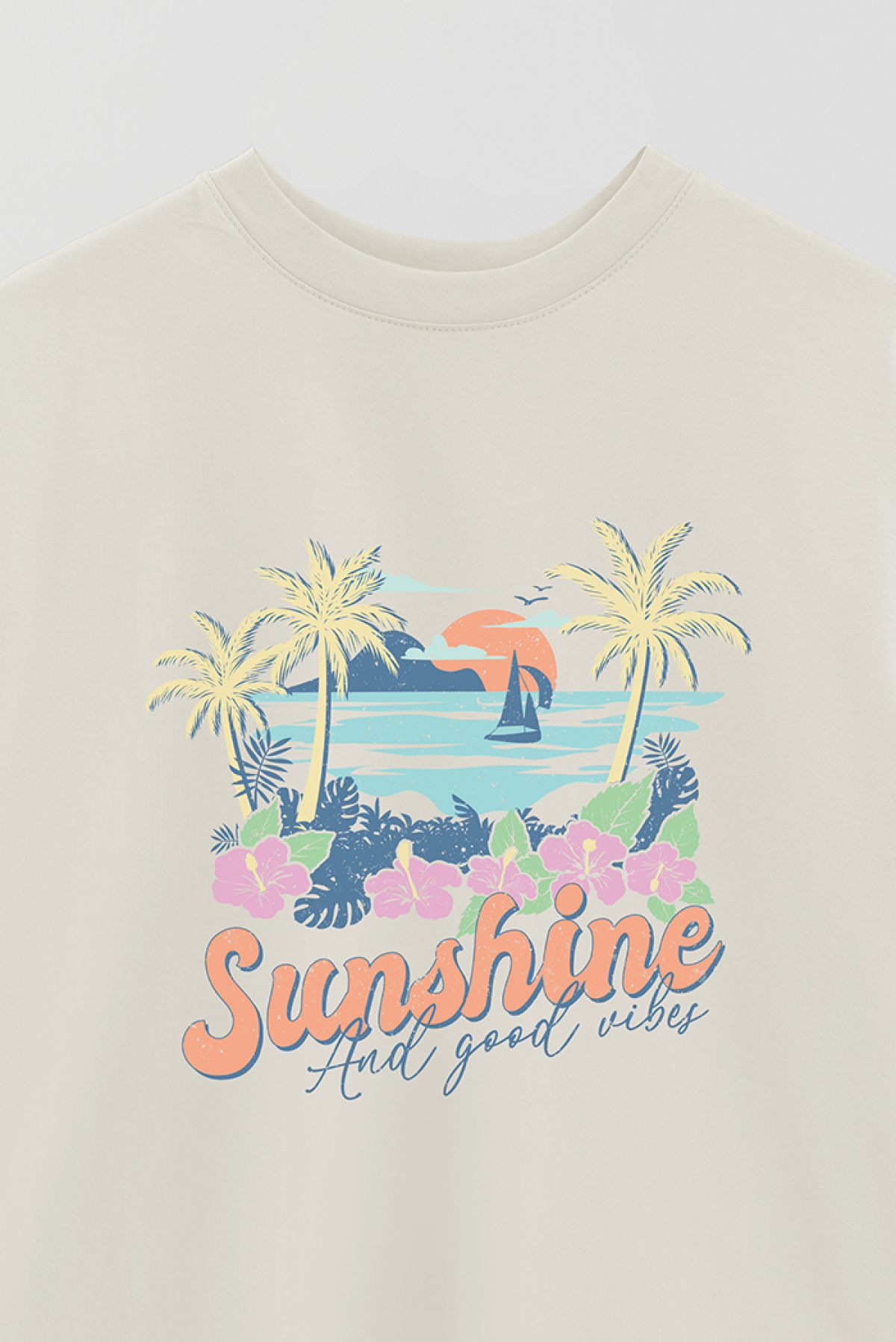 REMERA OVER ESTAMPADA SM2 SUNSHINE AND GOOD TIME