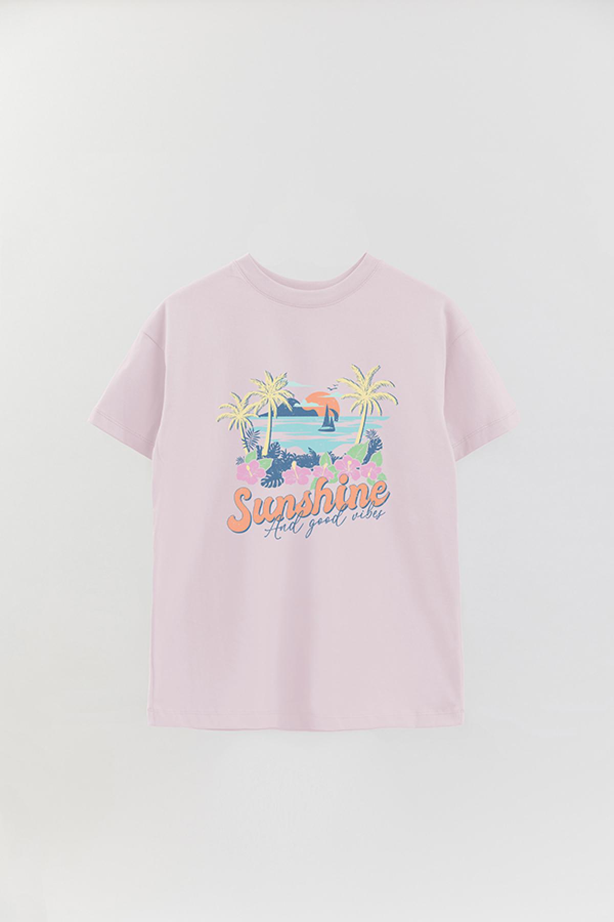 REMERA OVER ESTAMPADA SM2 SUNSHINE AND GOOD TIME
