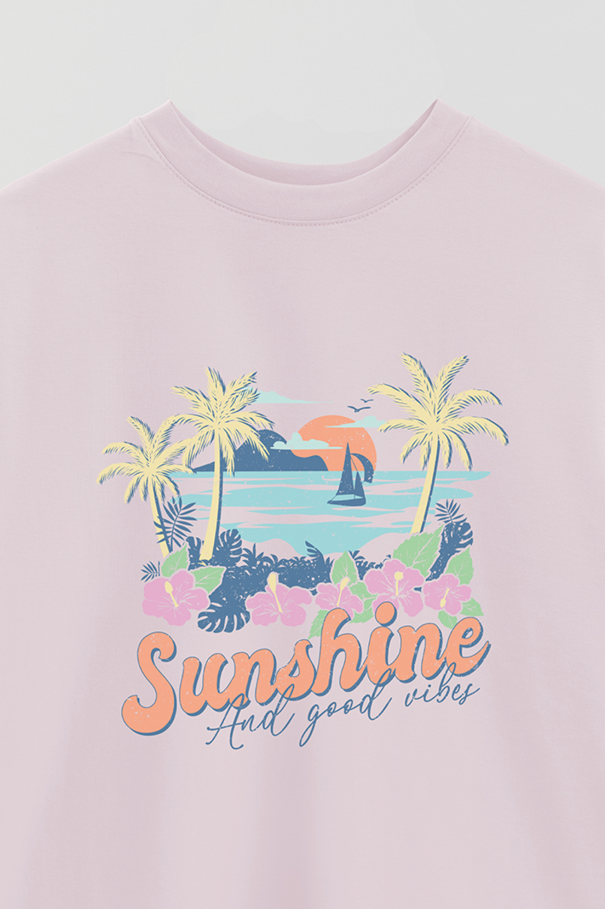 REMERA OVER ESTAMPADA SM2 SUNSHINE AND GOOD TIME