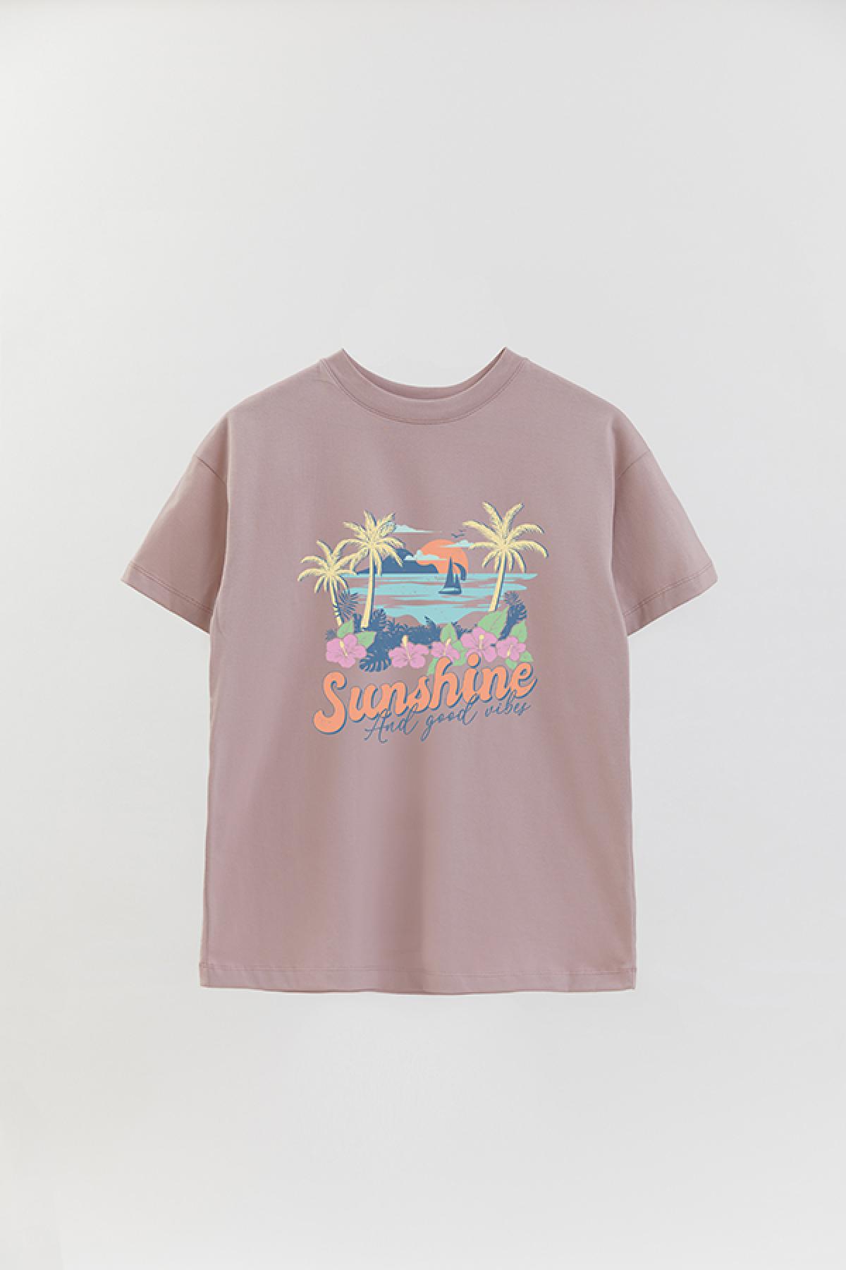 REMERA OVER ESTAMPADA SM2 SUNSHINE AND GOOD TIME