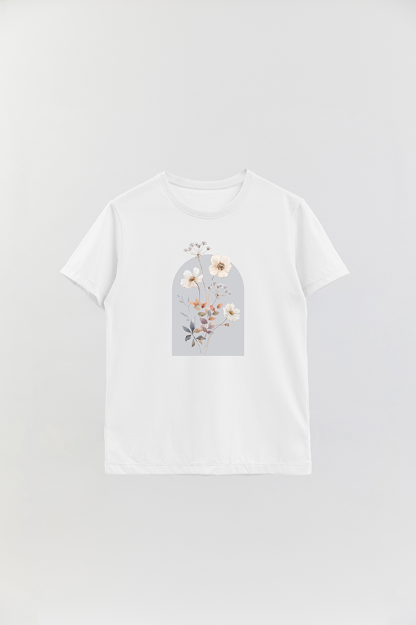 REMERA BASICA ESTAMPADA FLORAL ARCH 10