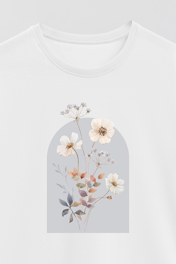 REMERA BASICA ESTAMPADA FLORAL ARCH 10
