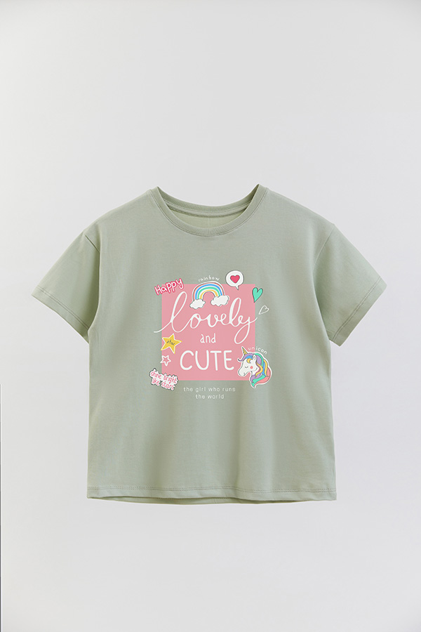 REMERA GIRL OVER LOVELY AND CUTE