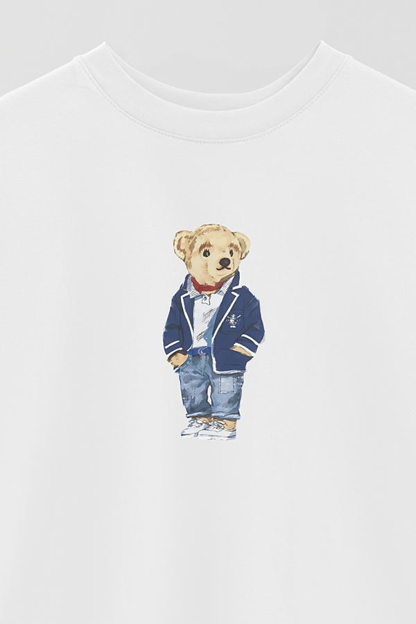 REMERA OVER ESTAMPADA UNISEX BEAR SCHOOL