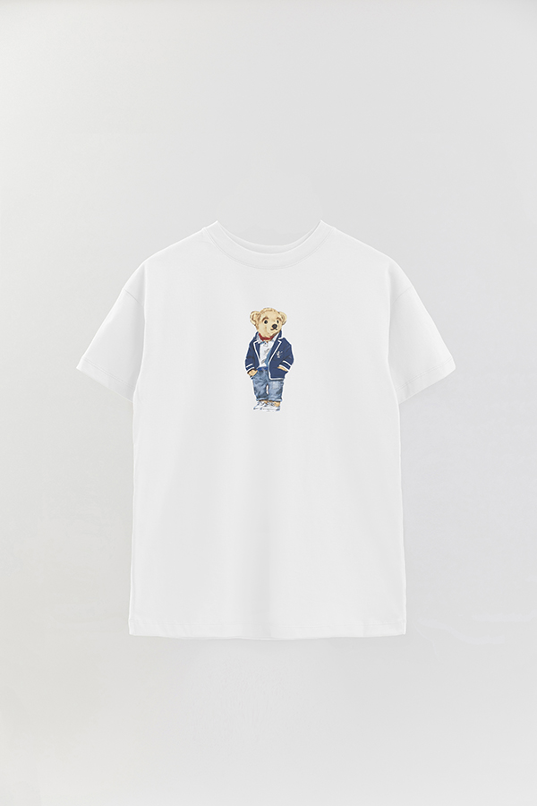 REMERA OVER ESTAMPADA UNISEX BEAR SCHOOL
