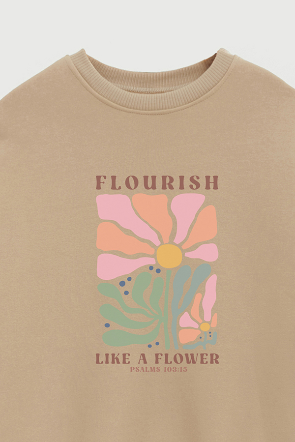 CREWNECK FRISA CHRISTIAN BOHO FLOWERS FLOURISH