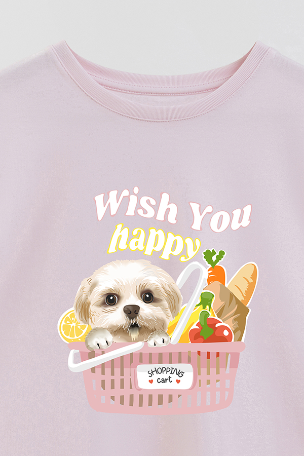 REMERA GIRL OVER DOGGY DREAMS WISH YOU HAPPY