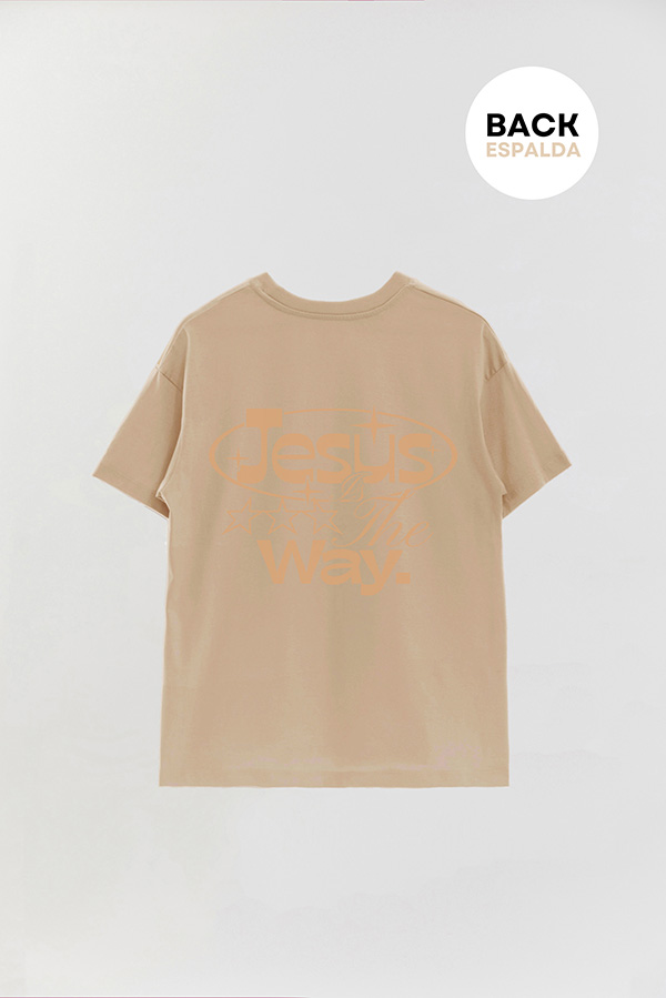 REMERA OVER ESTAMPADA UNISEX ESPALDA JESUS IS THE WAY