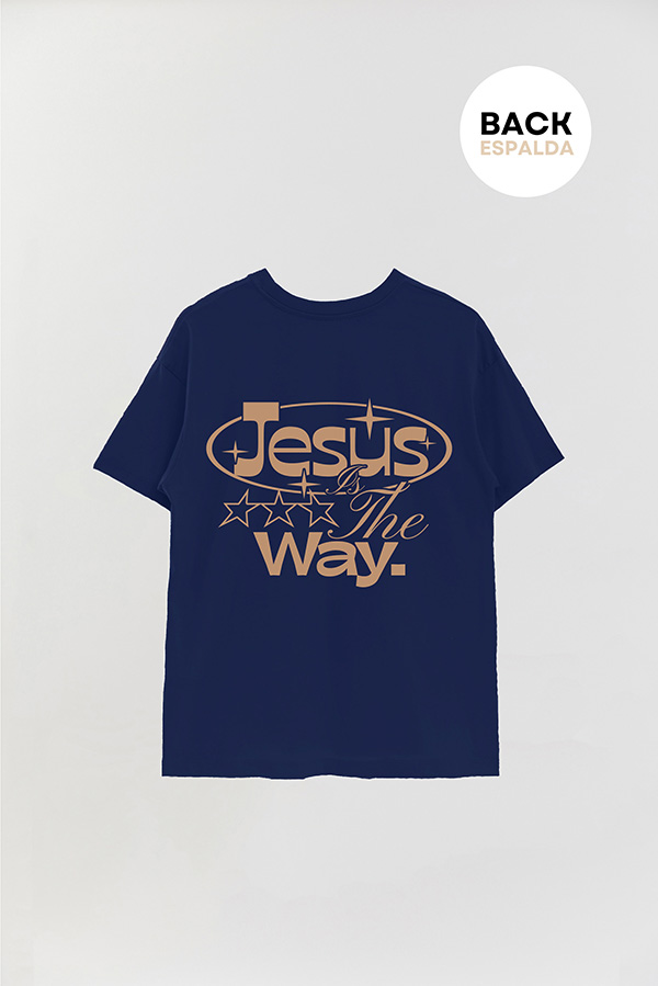 REMERA OVER ESTAMPADA UNISEX ESPALDA JESUS IS THE WAY