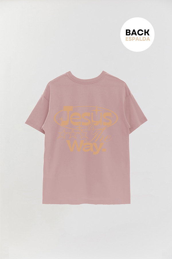 REMERA OVER ESTAMPADA UNISEX ESPALDA JESUS IS THE WAY