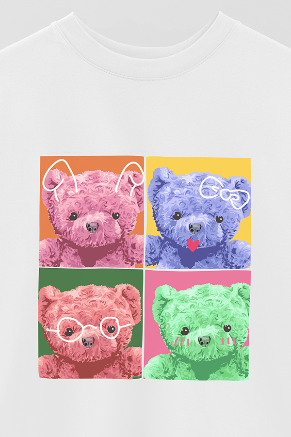 REMERA OVER ESTAMPADA UNISEX TEDDY STAY CHILDISH