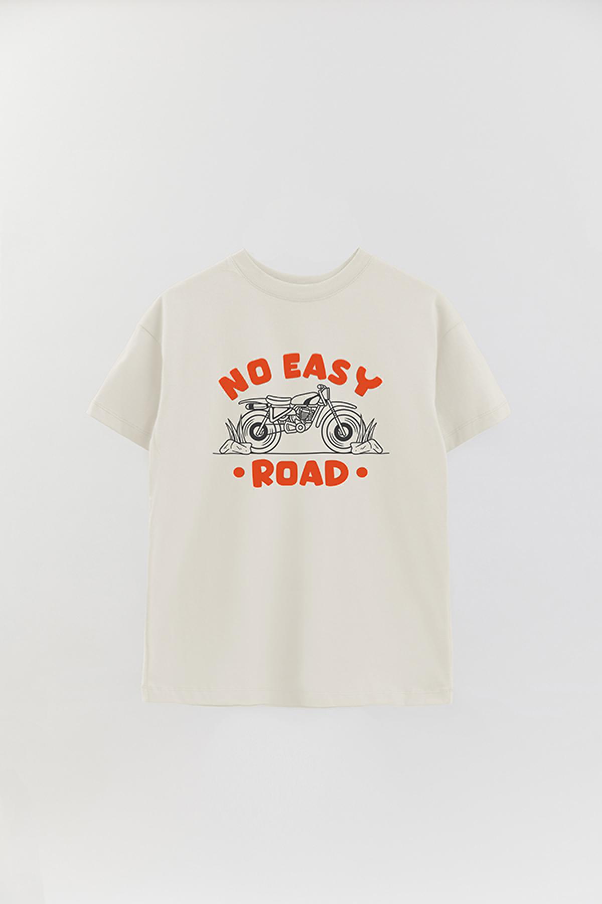 REMERA OVER ESTAMPADA ADVTOON NO EASY ROAD
