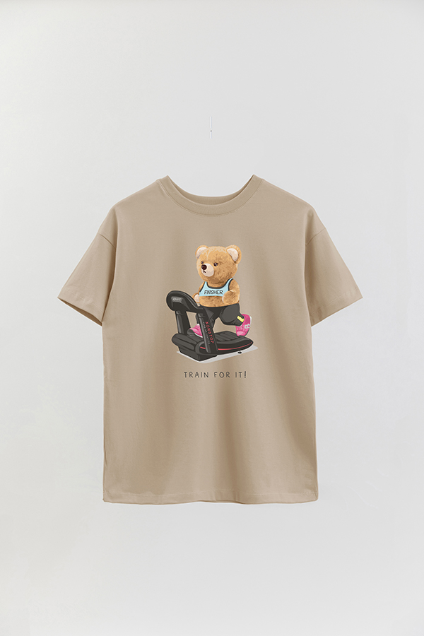 REMERA OVER ESTAMPADA UNISEX TEDDY TRAIN FOR IT
