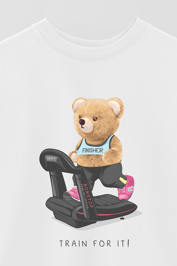 REMERA OVER ESTAMPADA UNISEX TEDDY TRAIN FOR IT