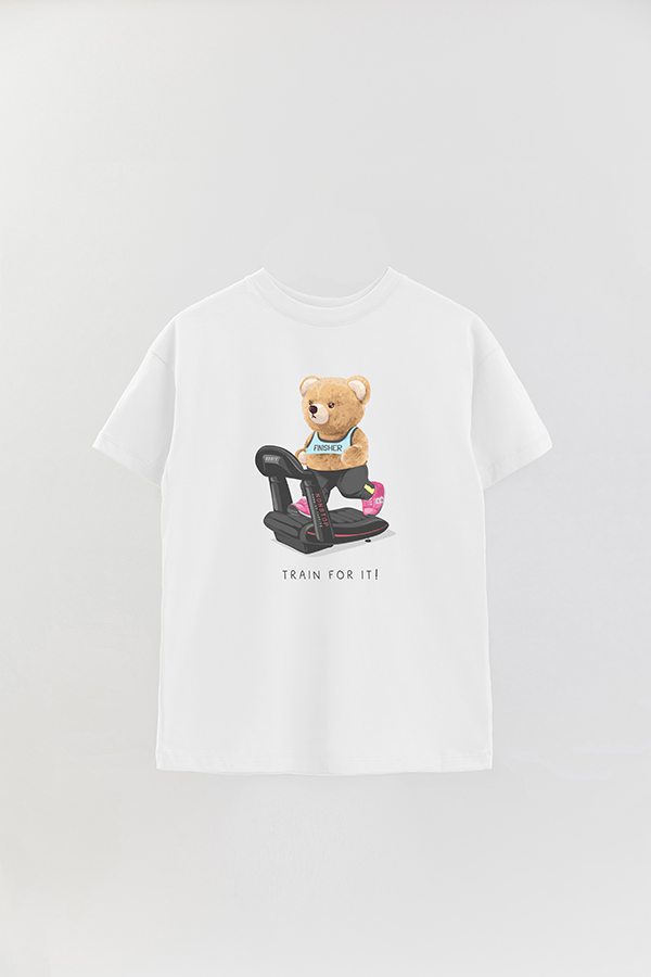REMERA OVER ESTAMPADA UNISEX TEDDY TRAIN FOR IT