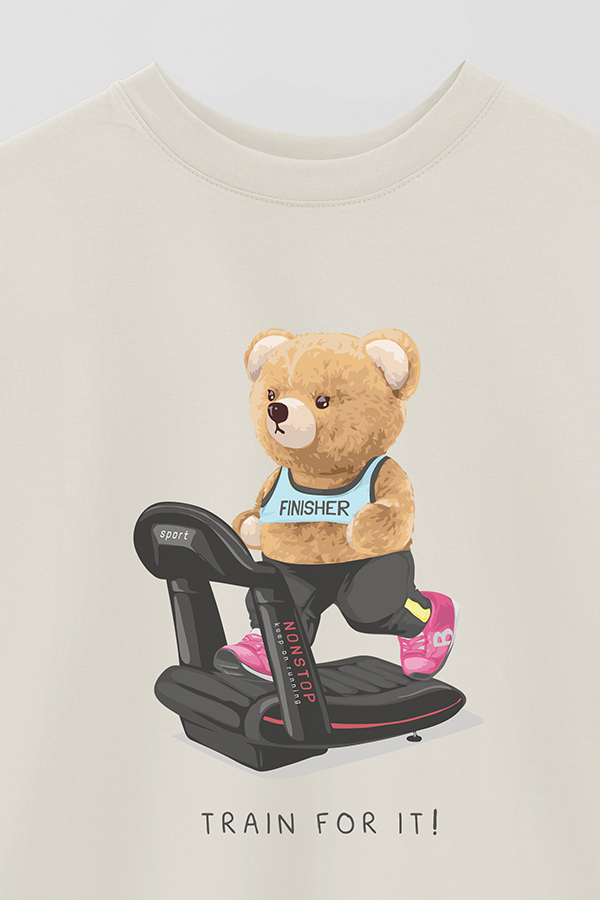 REMERA OVER ESTAMPADA UNISEX TEDDY TRAIN FOR IT