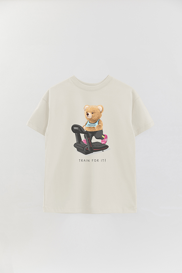 REMERA OVER ESTAMPADA UNISEX TEDDY TRAIN FOR IT
