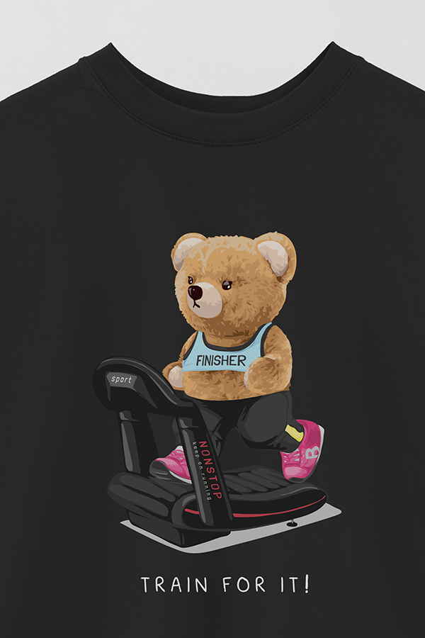REMERA OVER ESTAMPADA UNISEX TEDDY TRAIN FOR IT