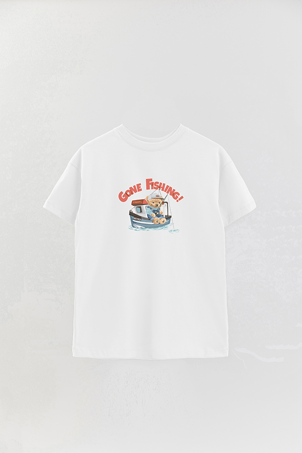 REMERA OVER ESTAMPADA UNISEX TEDDY GONE FISHING
